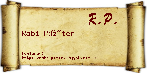 Rabi Péter névjegykártya