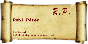 Rabi Péter névjegykártya